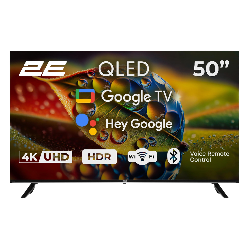 Телевізор 2E 50" QLED 4K Smart Google TV (2E-50A77Q)